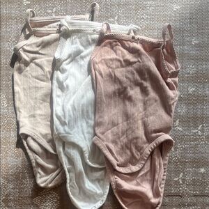 H&M Pointelle Pink and White Baby Bodysuits 6-9 months